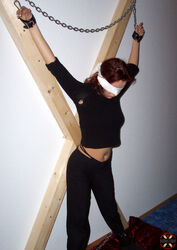 Get tied up and teased with our BDSM St Andrews Cross. Photo #1
